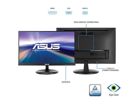 ASUS VT229H Touch Monitor - 21.5'' FHD (1920x1080); IPS; Frameless; Flicker free; Low Blue Light; 10-point multi-touch; HDMI;VGA